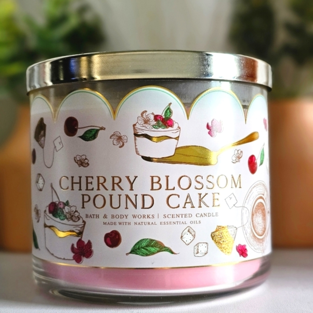 Cherry Blossom Poundcake 3 Wick Candle by Bath and Body Works